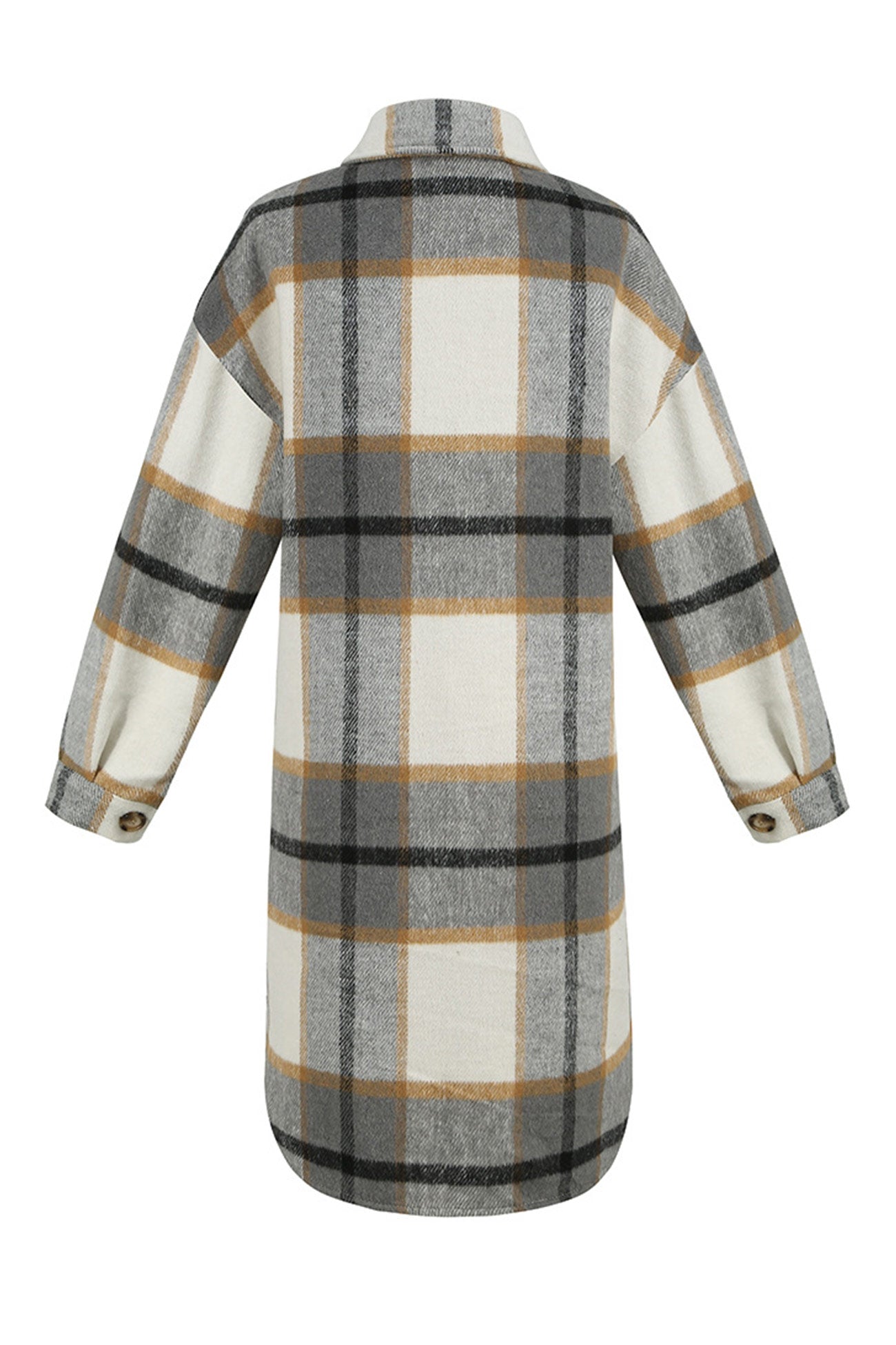 Simona | Checked single-breasted shirt jacket