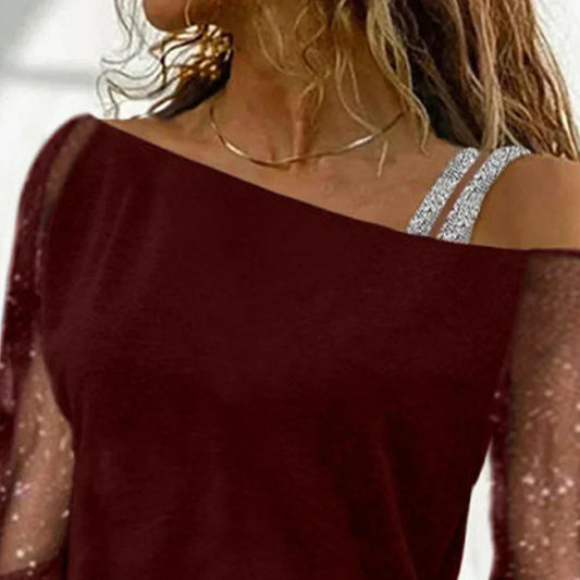 Katelyn® | Long-Sleeved T-Shirt In Lace And Mesh