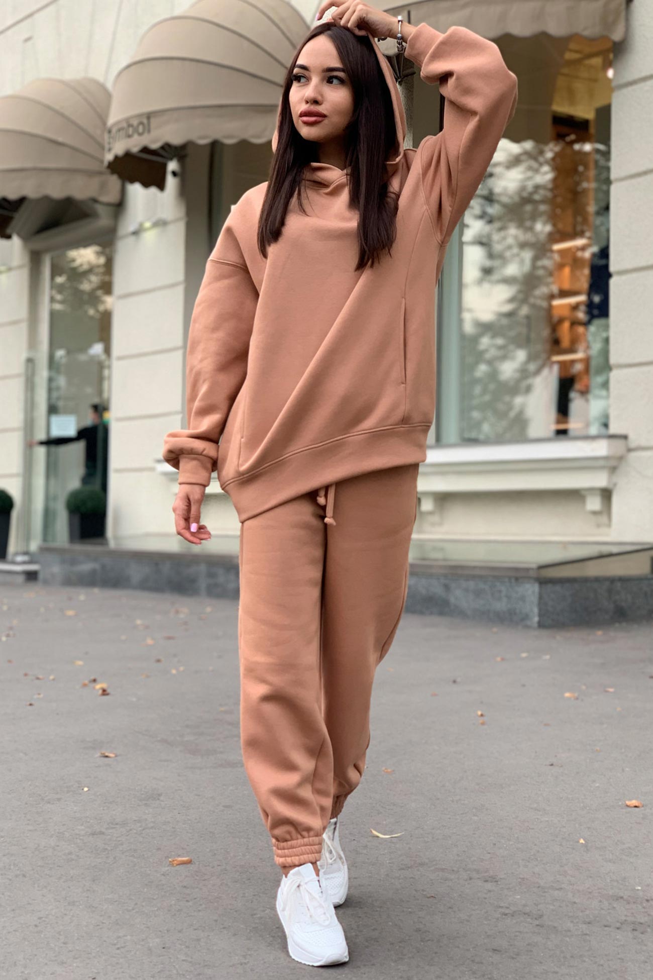Marina | Long pants set with hood and elastic waistband and pockets