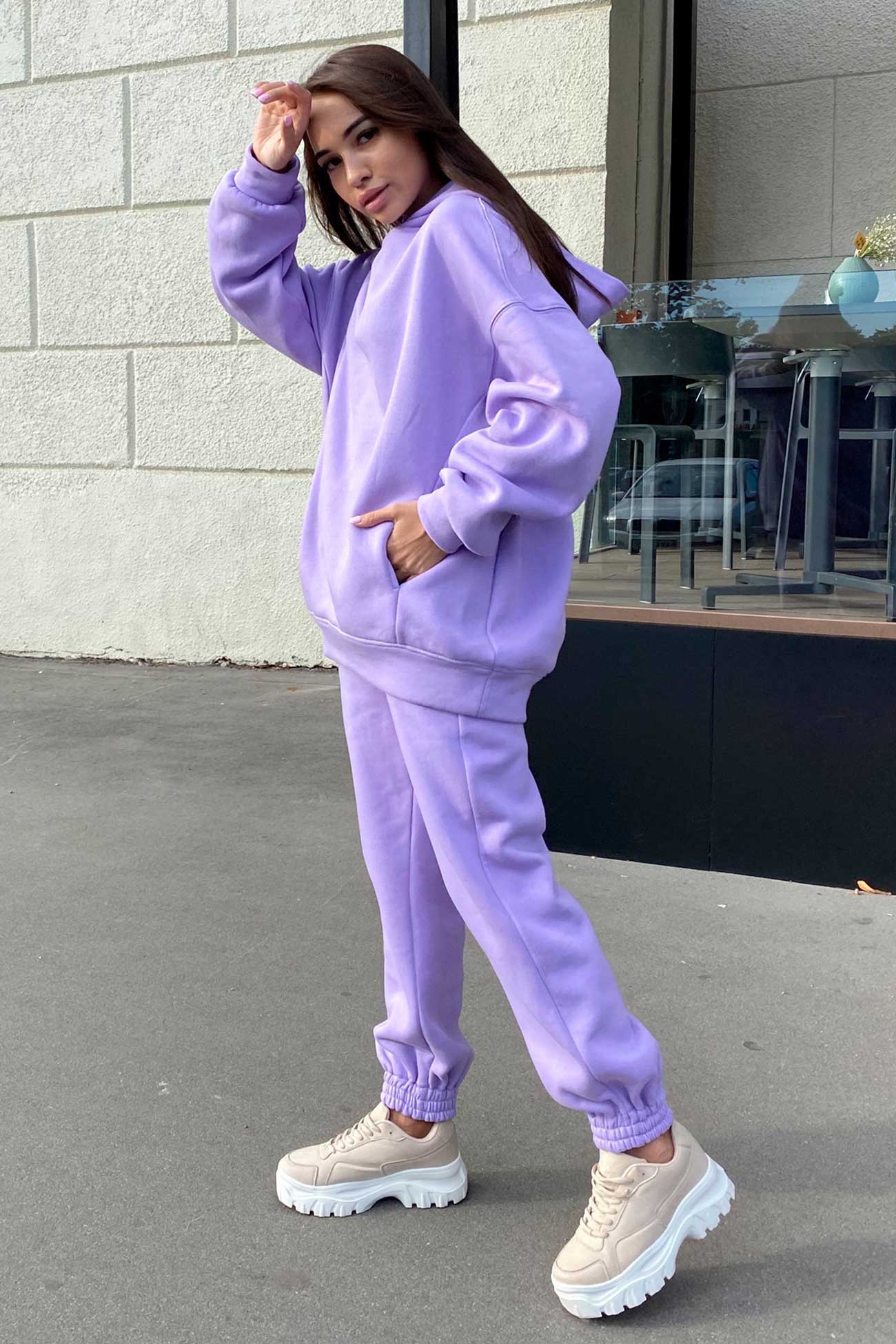 Marina | Long pants set with hood and elastic waistband and pockets
