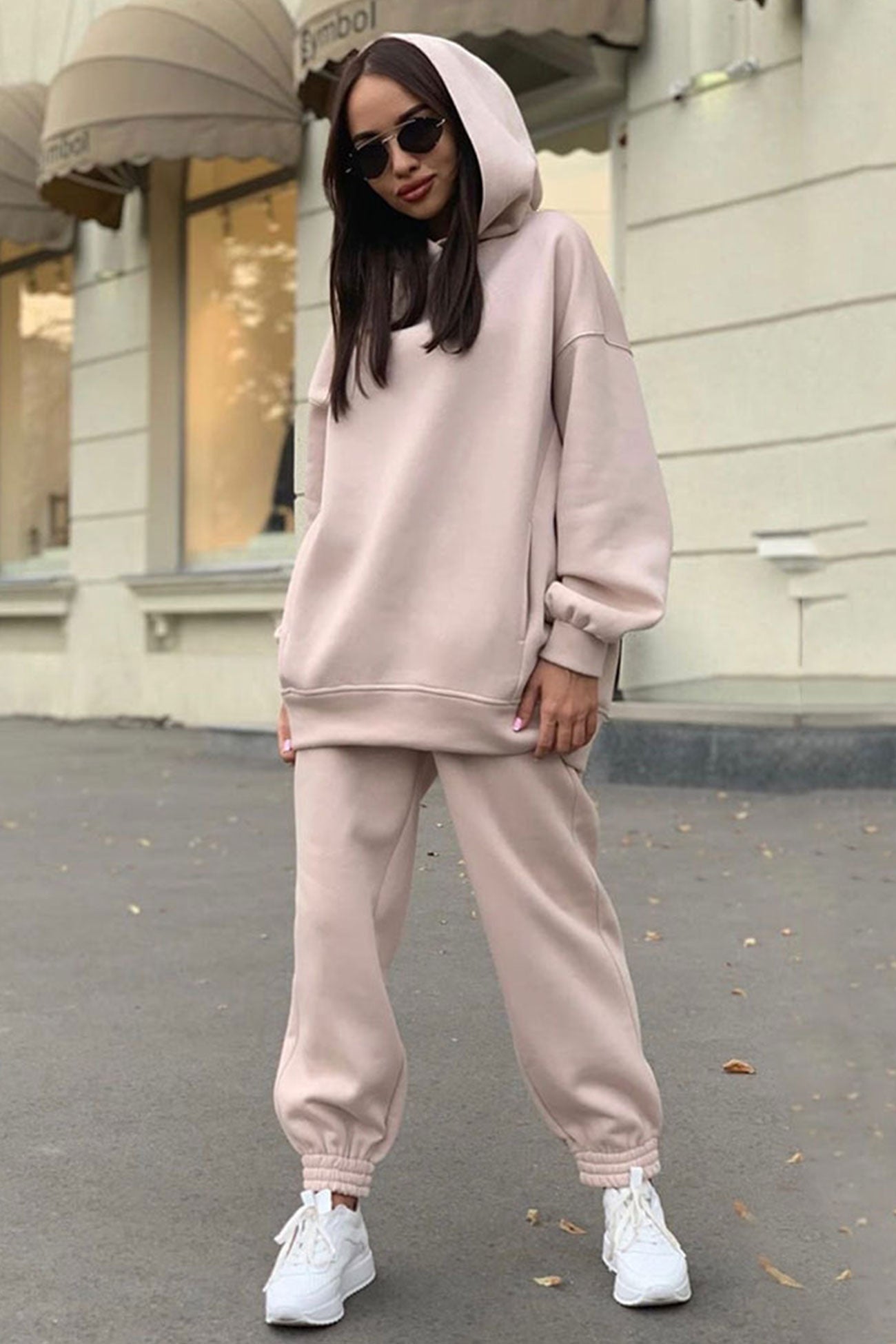 Marina | Long pants set with hood and elastic waistband and pockets