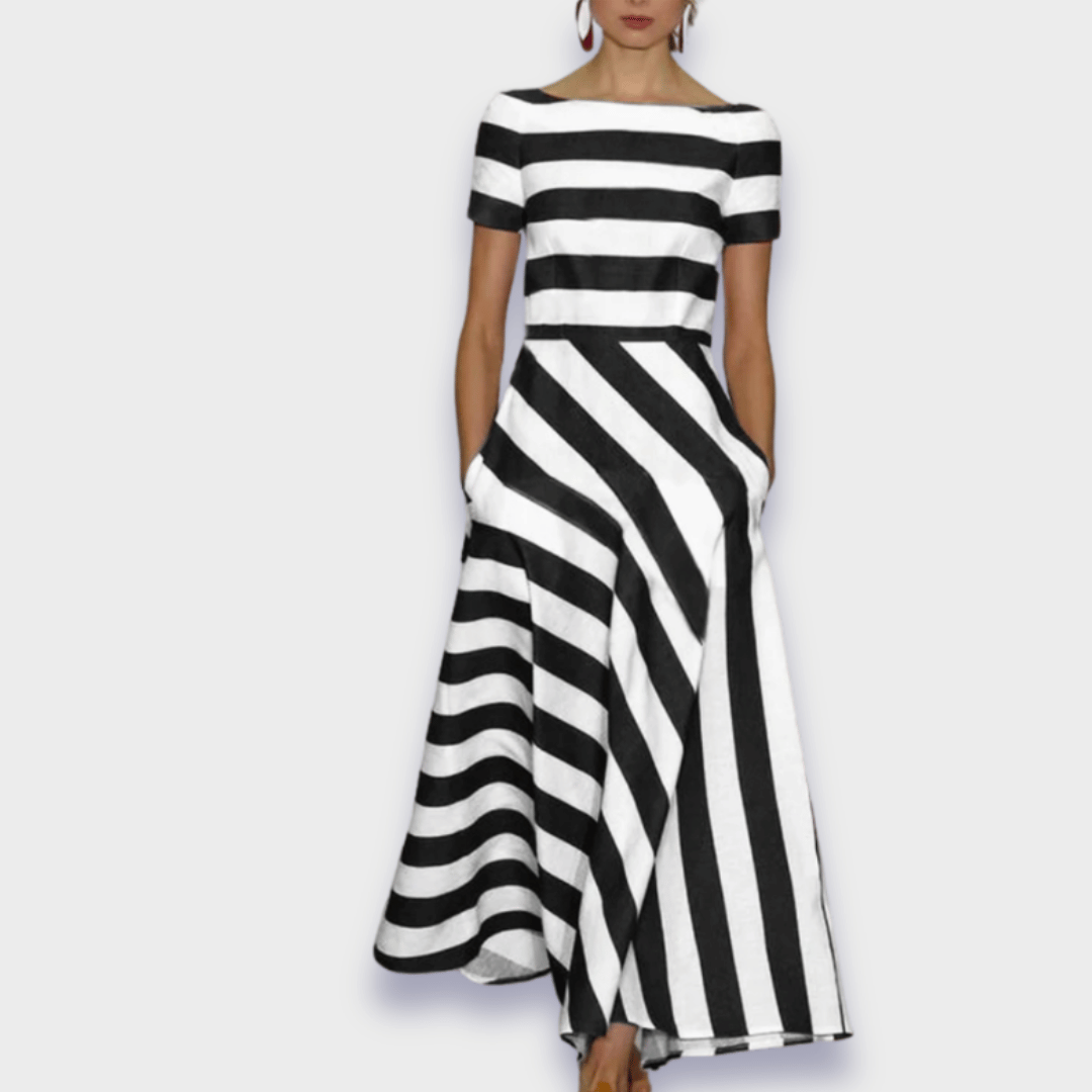 Lucia® | Striped women's maxi dress handmade