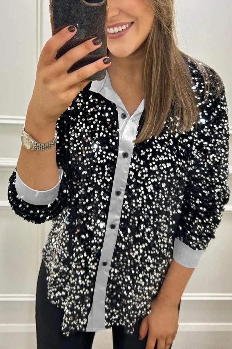 Kenia® | Shiny women's sequin shirt
