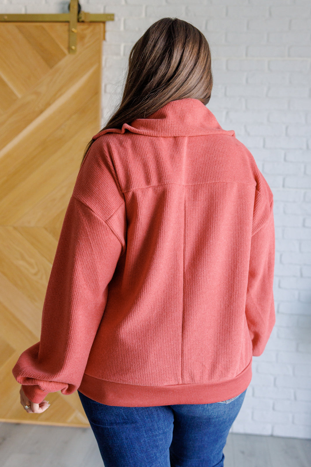 Alma | Quiete the Impression half zip sweater in rust