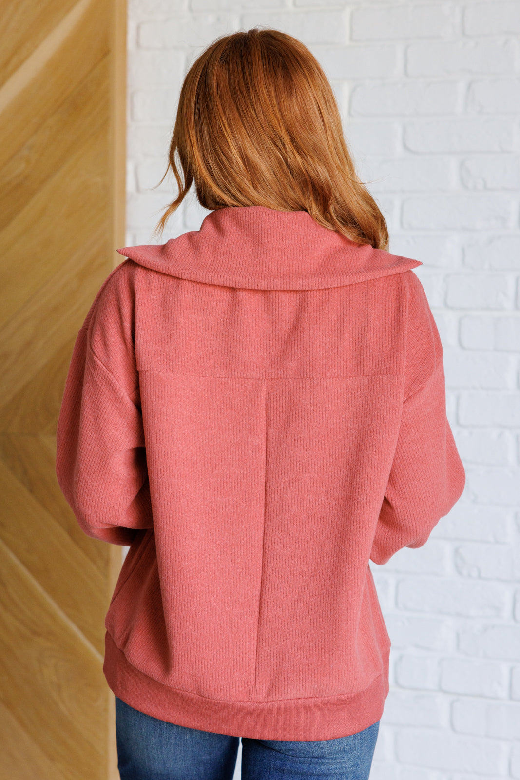 Alma | Quiete the Impression half zip sweater in rust