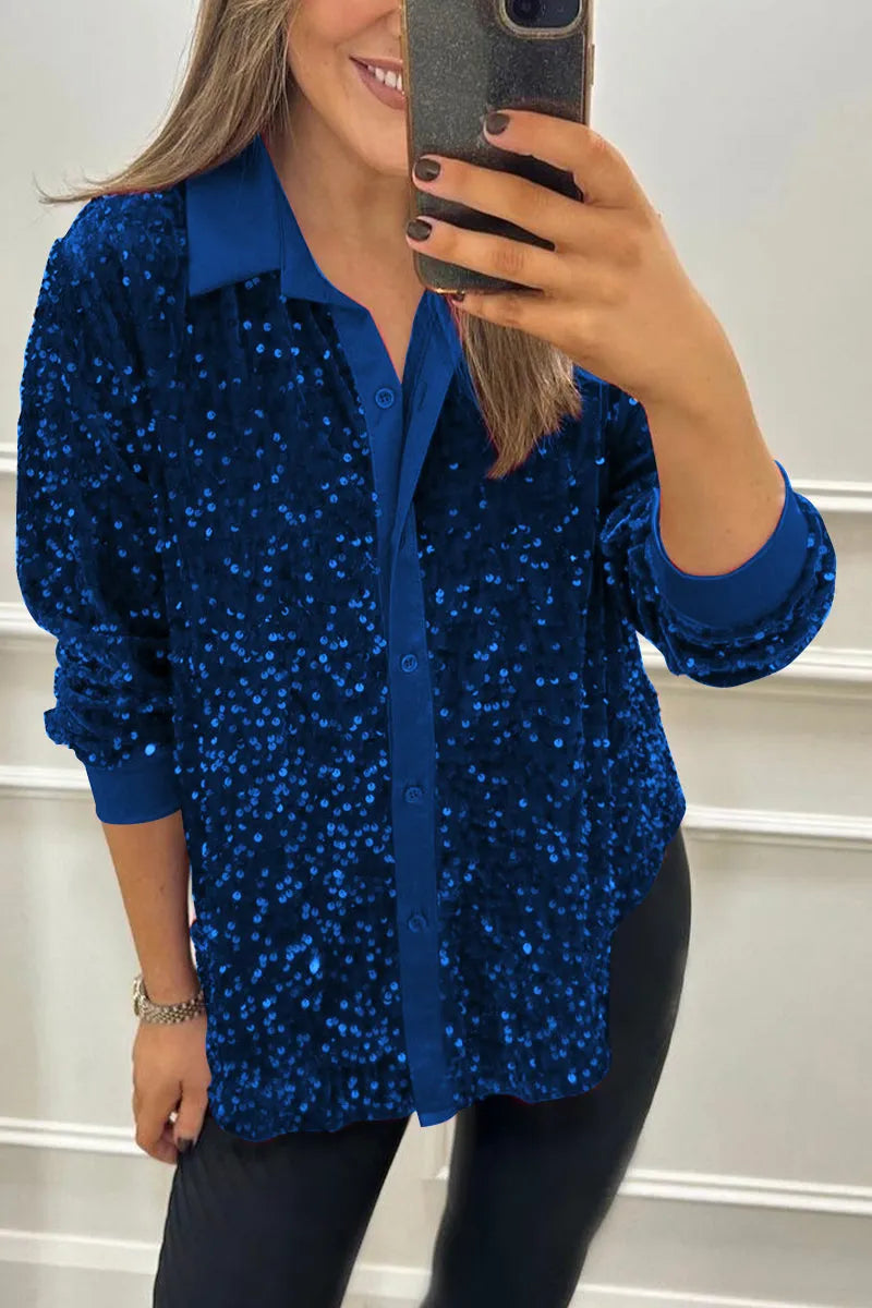 Kenia® | Shiny women's sequin shirt