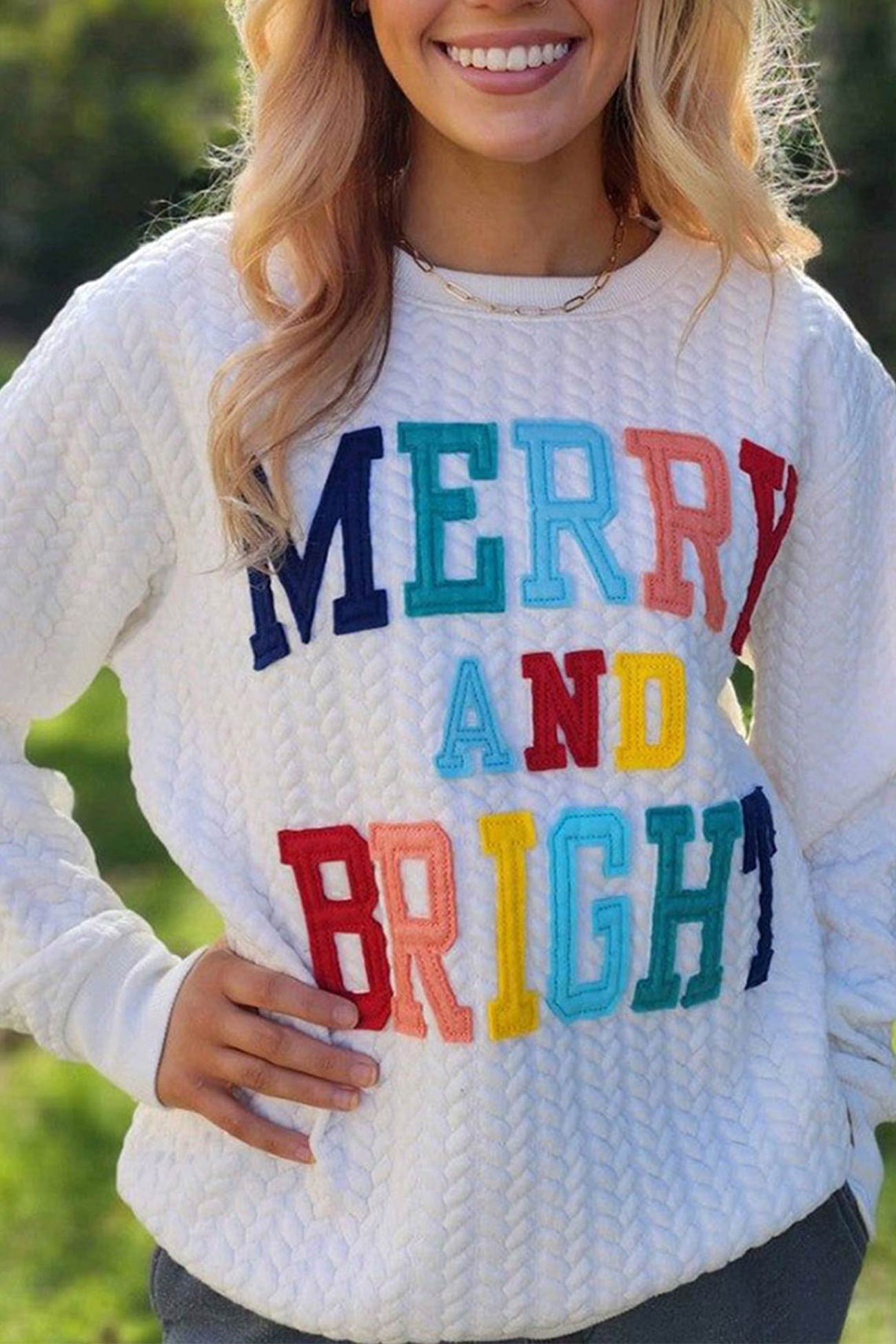 Martina | Rainbow letter graphic sweatshirt