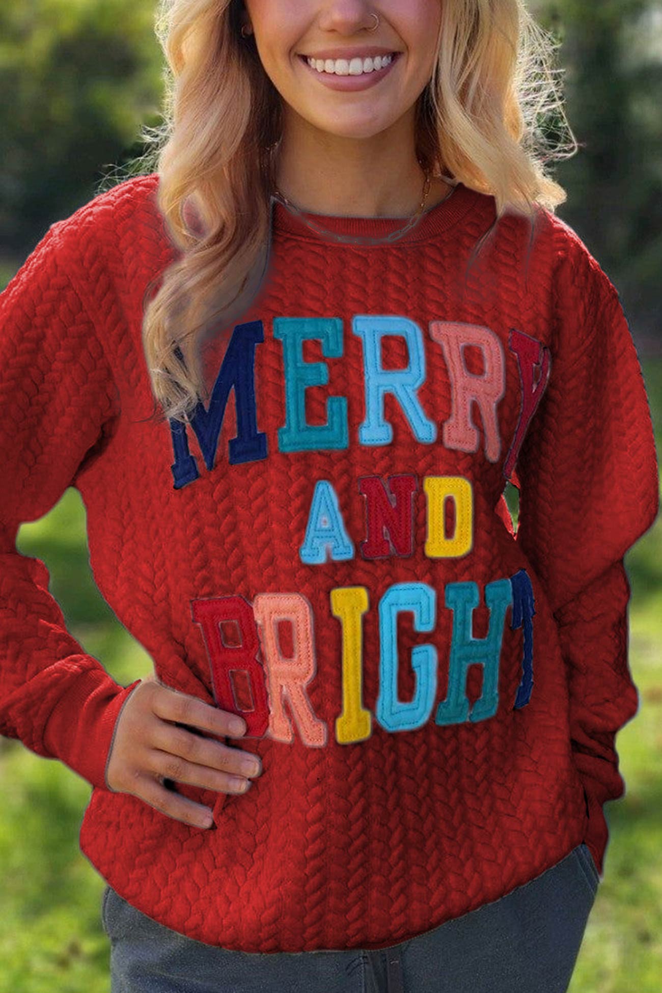 Martina | Rainbow letter graphic sweatshirt