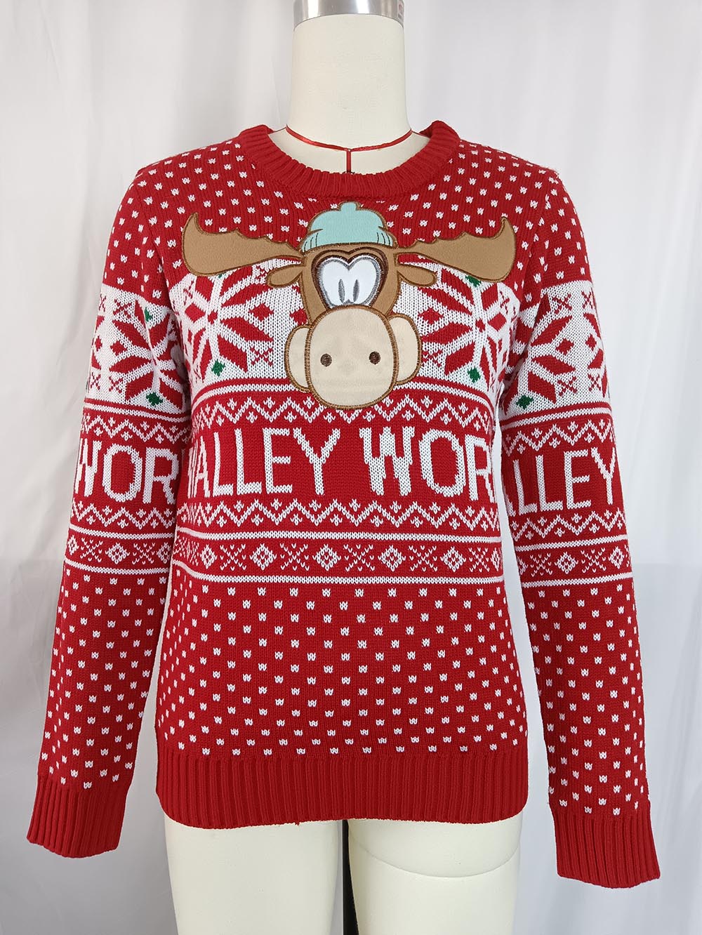 Dominique | Ugly Christmas sweater with reindeer embroidery