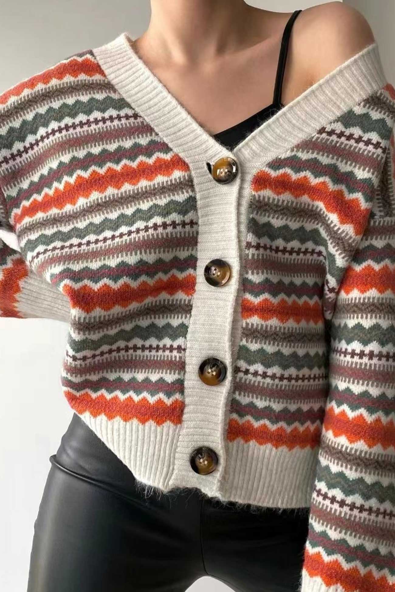 Vera | Retro cardigan with contrast