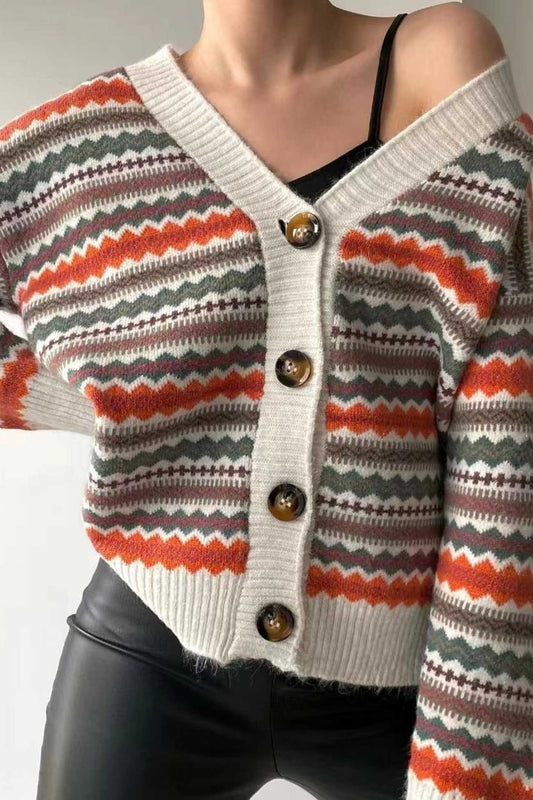 Vera | Retro cardigan with contrast