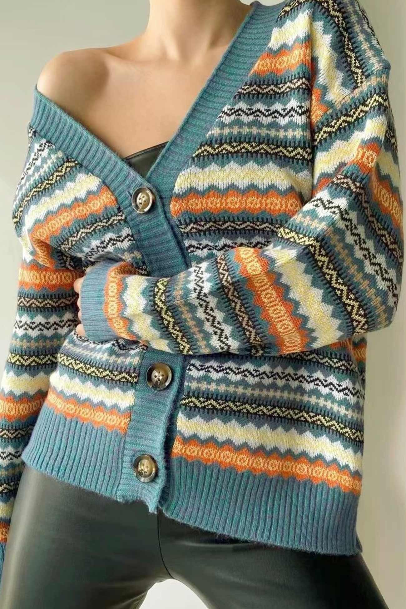 Vera | Retro cardigan with contrast