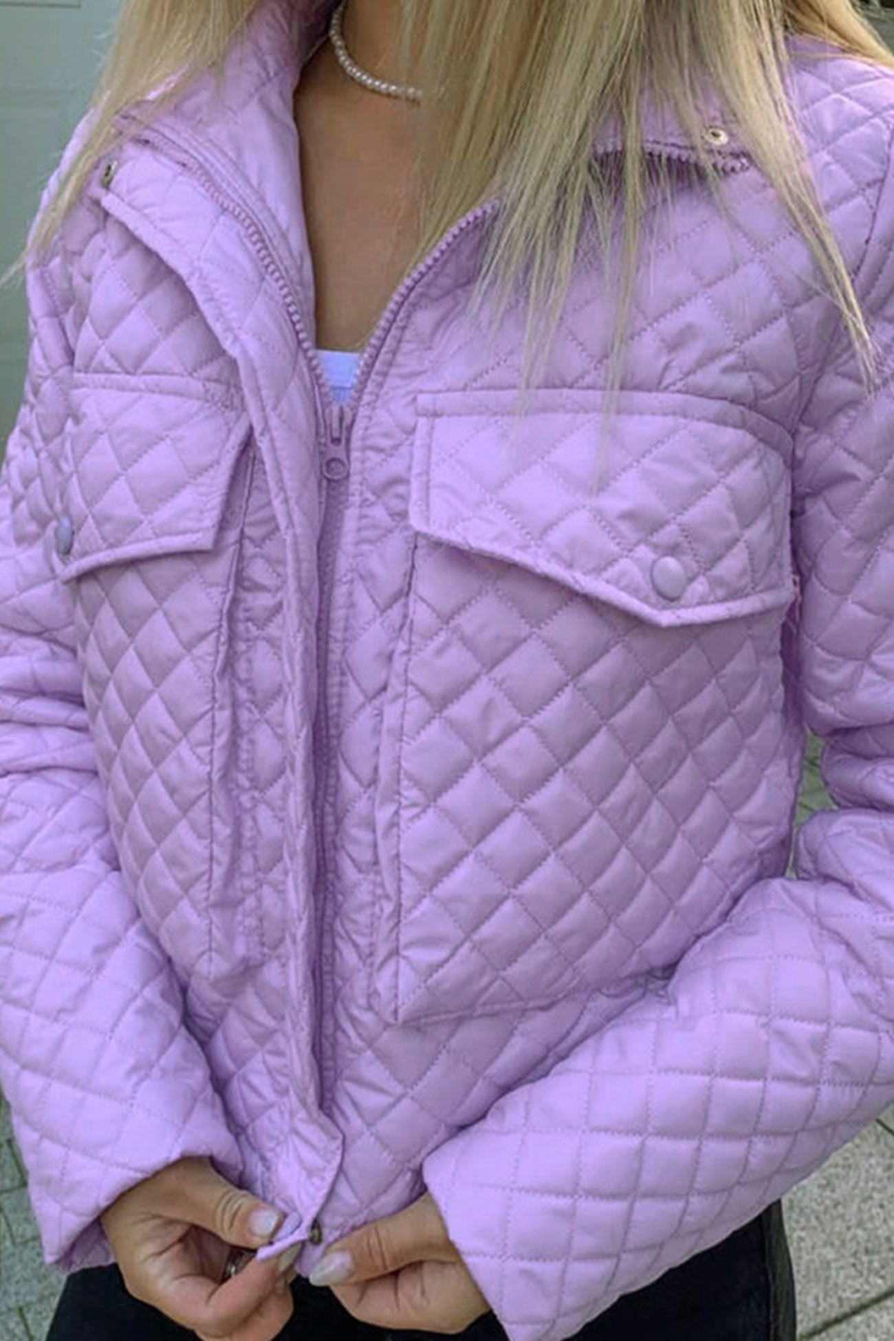 Flavia | Rhombus jacket with zip pockets