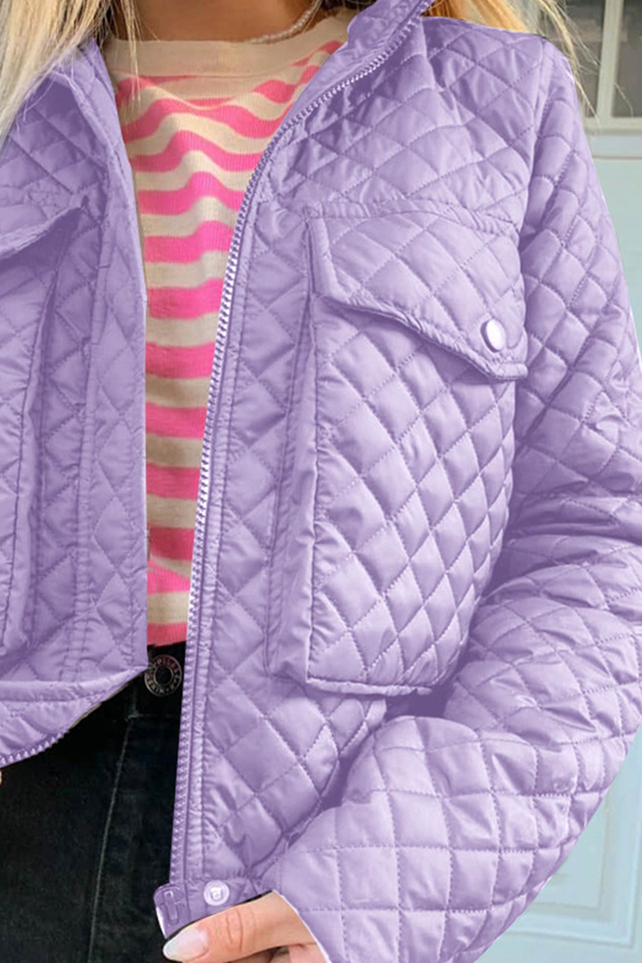 Flavia | Rhombus jacket with zip pockets