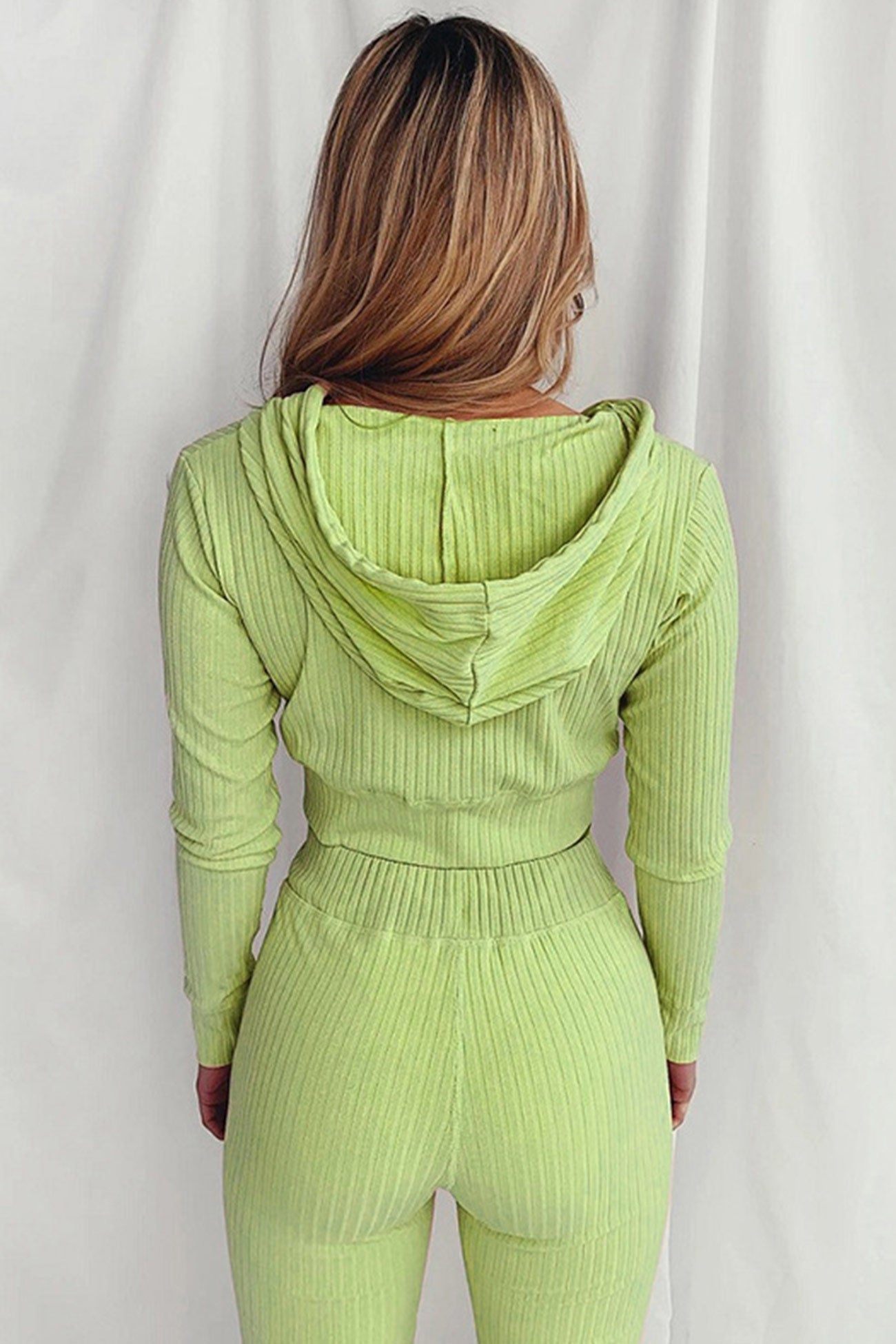 Paola | Long pants suits with ribbed knit hoodie