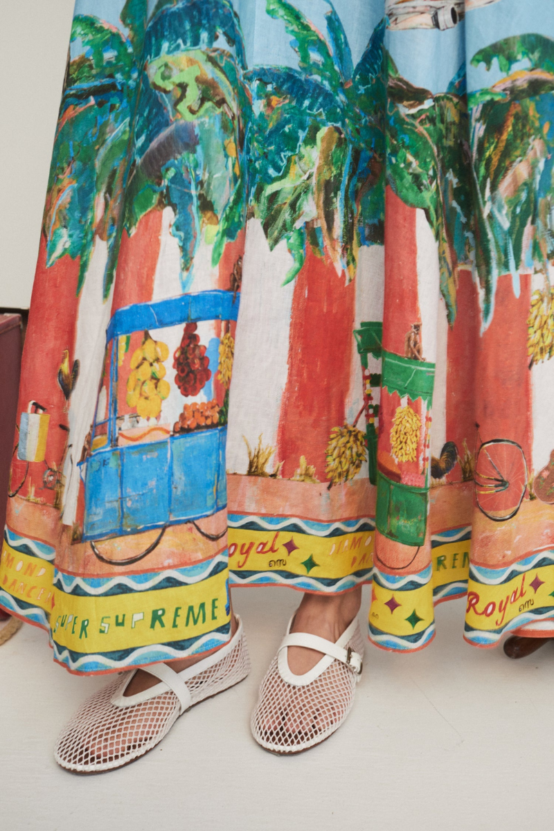Yamel® | Spaghetti-Graffiti-Print-Maxi Dress