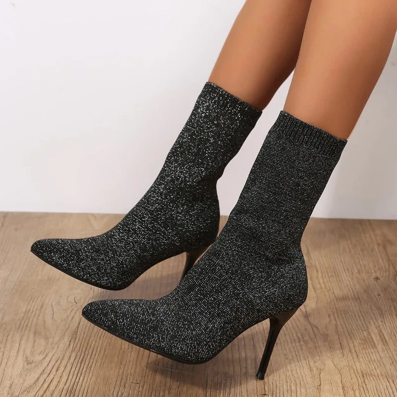 Perla | Sexy high heel sock boots