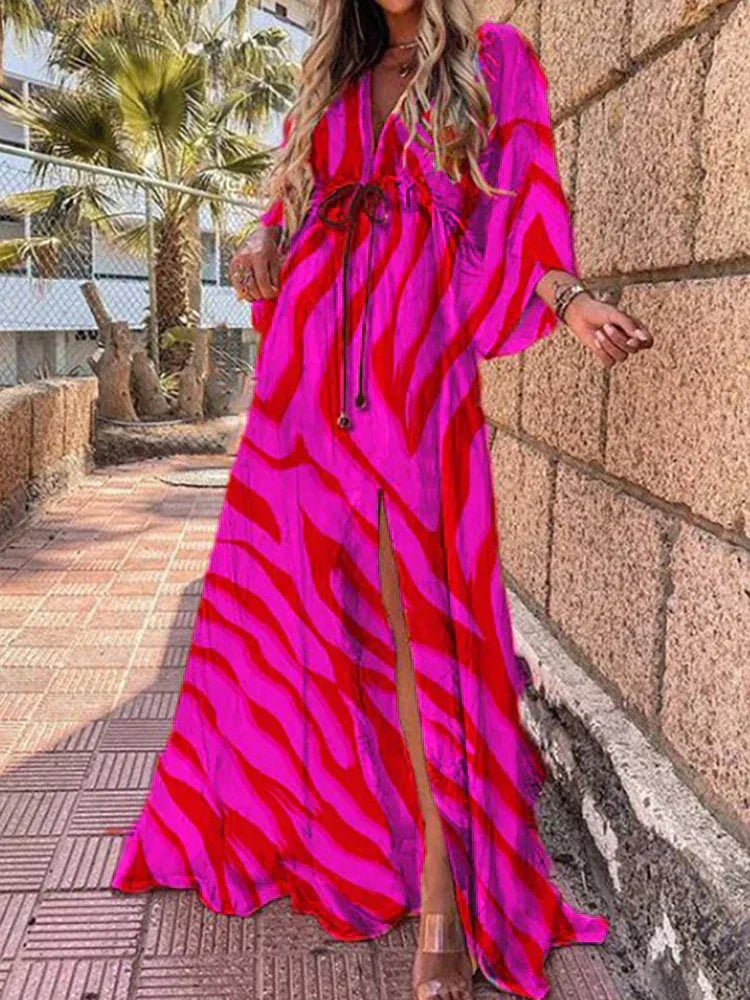 Enrica® | Elegant Printed Beach Dress