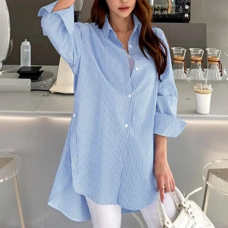 Bryarly® | Pinstripe Button Down Blouse For Women