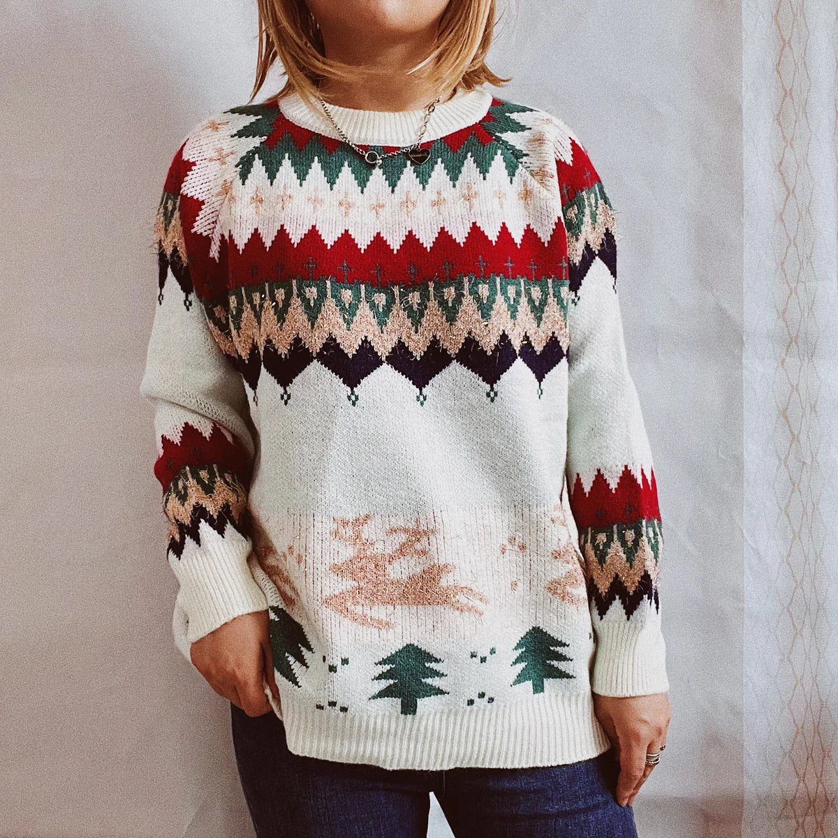 Barbara | Pilar Christmas sweater with raglan sleeves for women