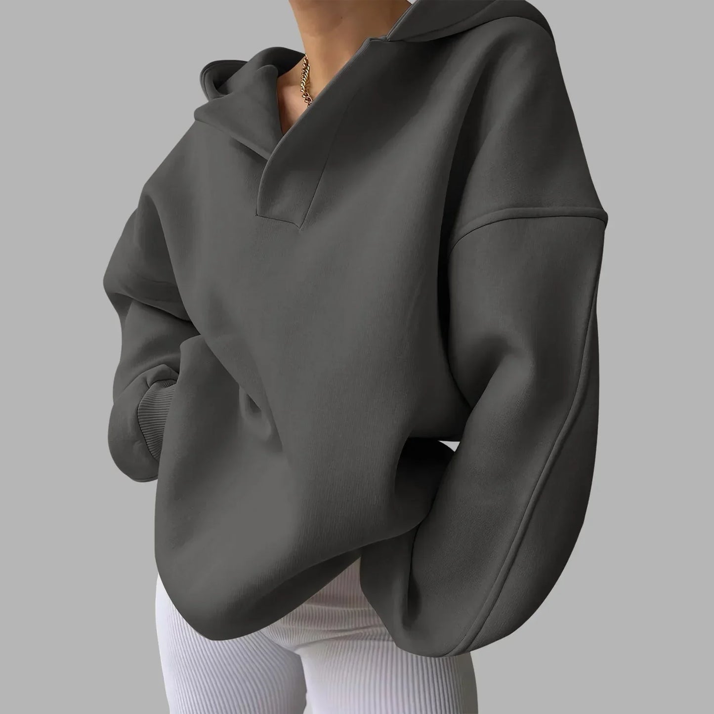 Josefa | Casual and oversized V-neck hoodie
