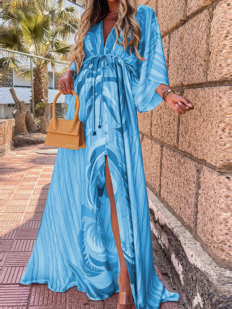 Enrica® | Elegant Printed Beach Dress