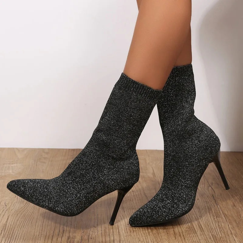 Perla | Sexy high heel sock boots