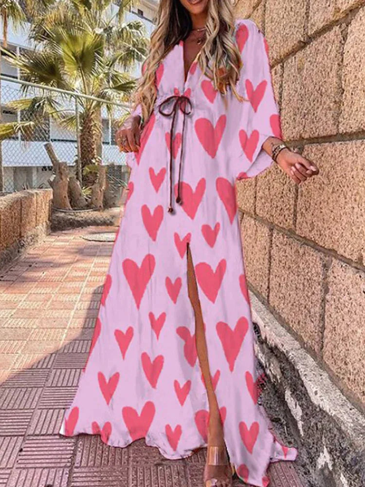 Marilyn | Colorful Maxi Dress with Graphic Print