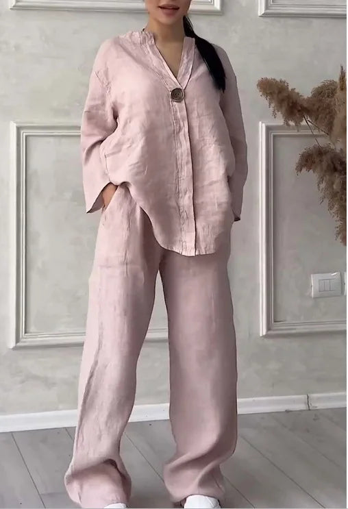 Soraya | Casual set - V-neck top and trousers