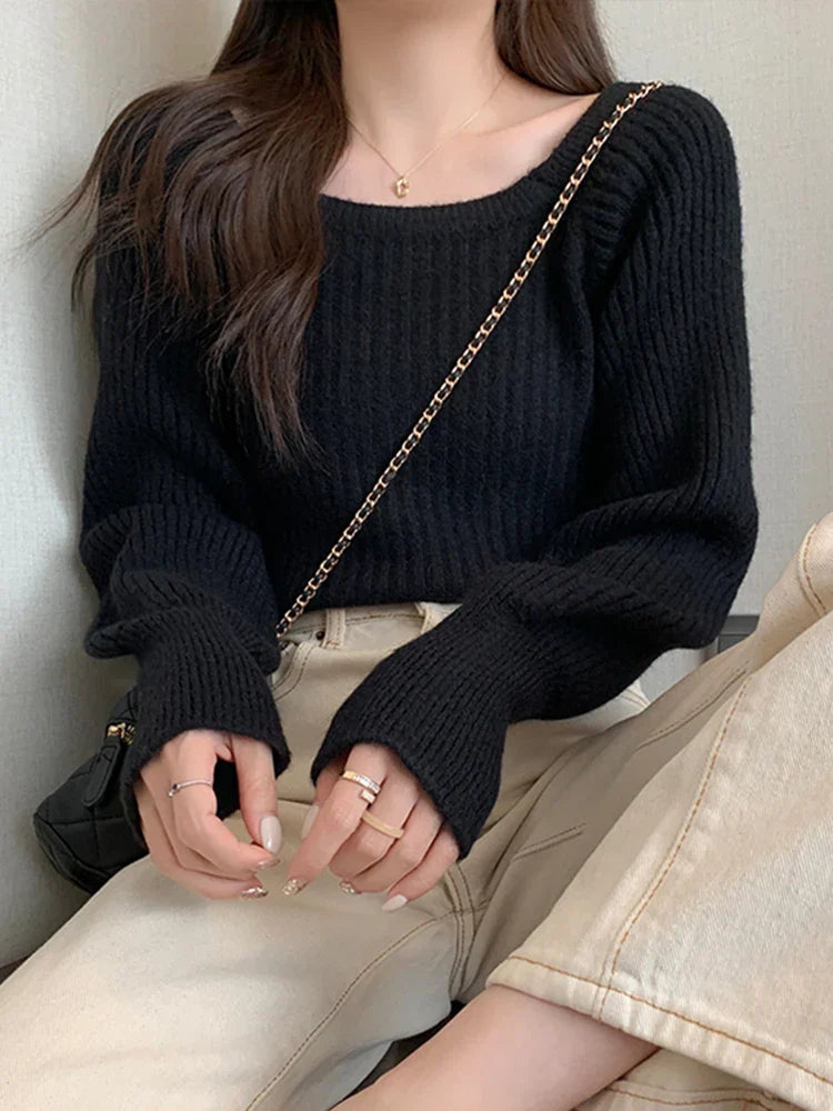 Lucrezia | Autumn winter women's sweater with long puff sleeves