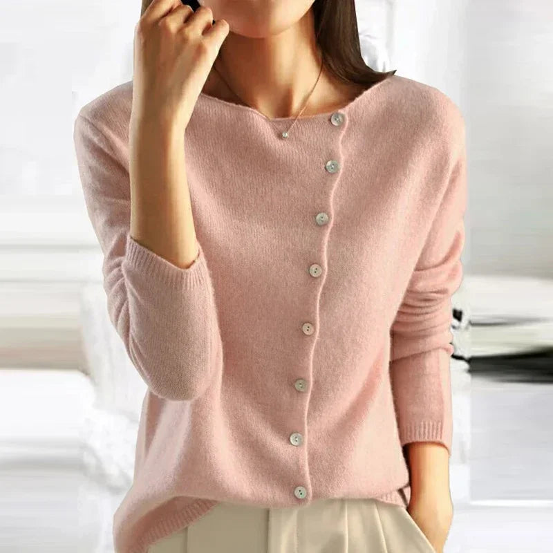 Fabiola® | Elegant sweater with trendy button closure
