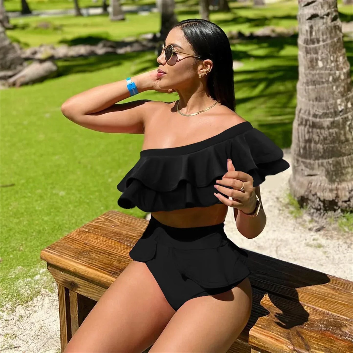 Jessica® | One Shoulder Ruffle Swimsuit