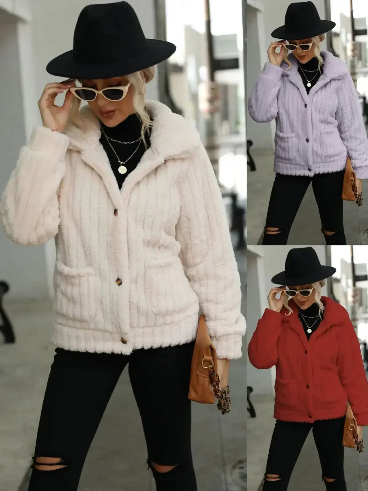 Elvira | Warm winter jacket for women with lapel collar