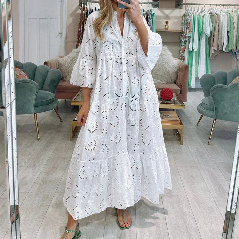 Isabel® | Women's embroidered dress with cutouts