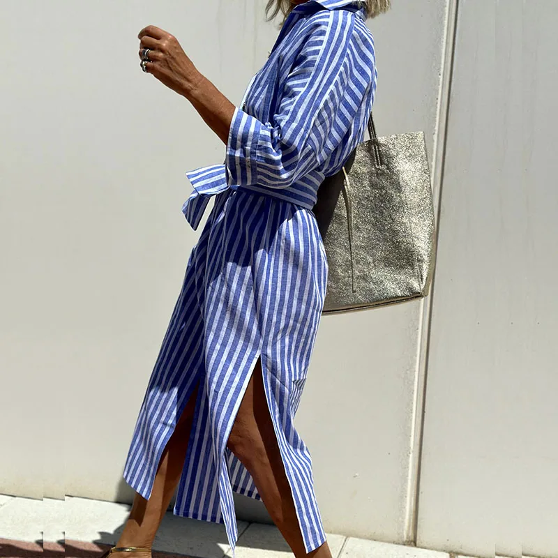 Manuela® | Striped long dress for women