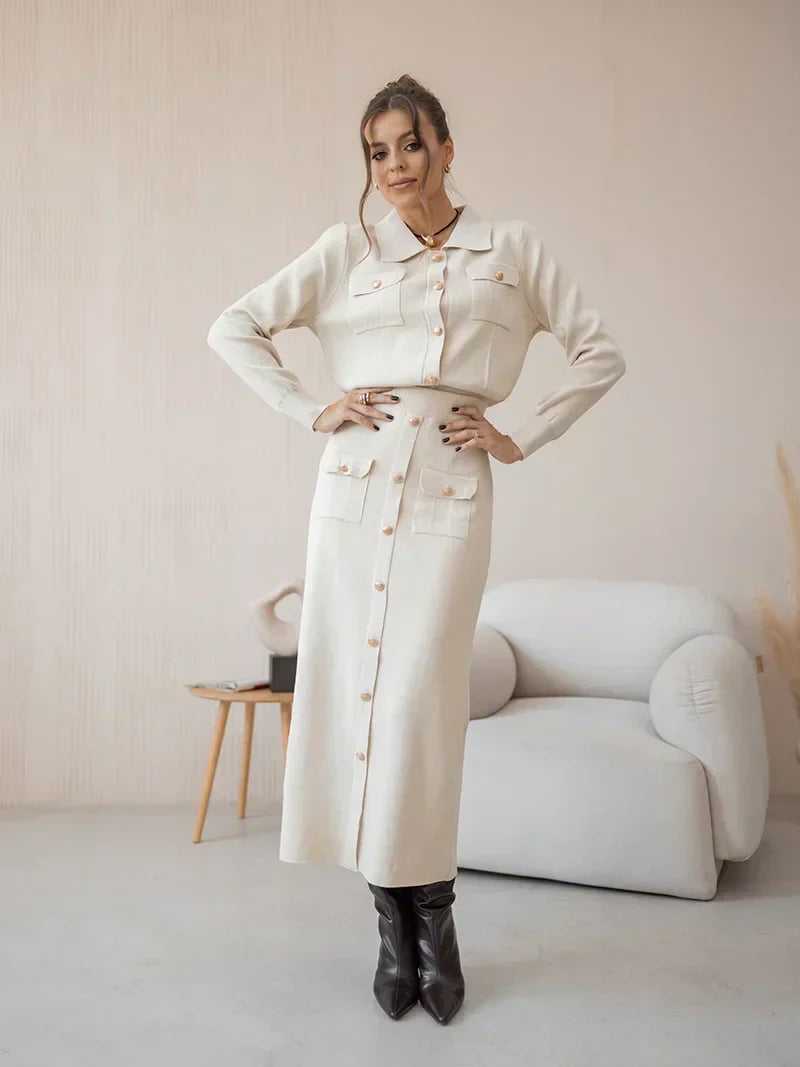 Aranza | Elegant knitted blazer skirt