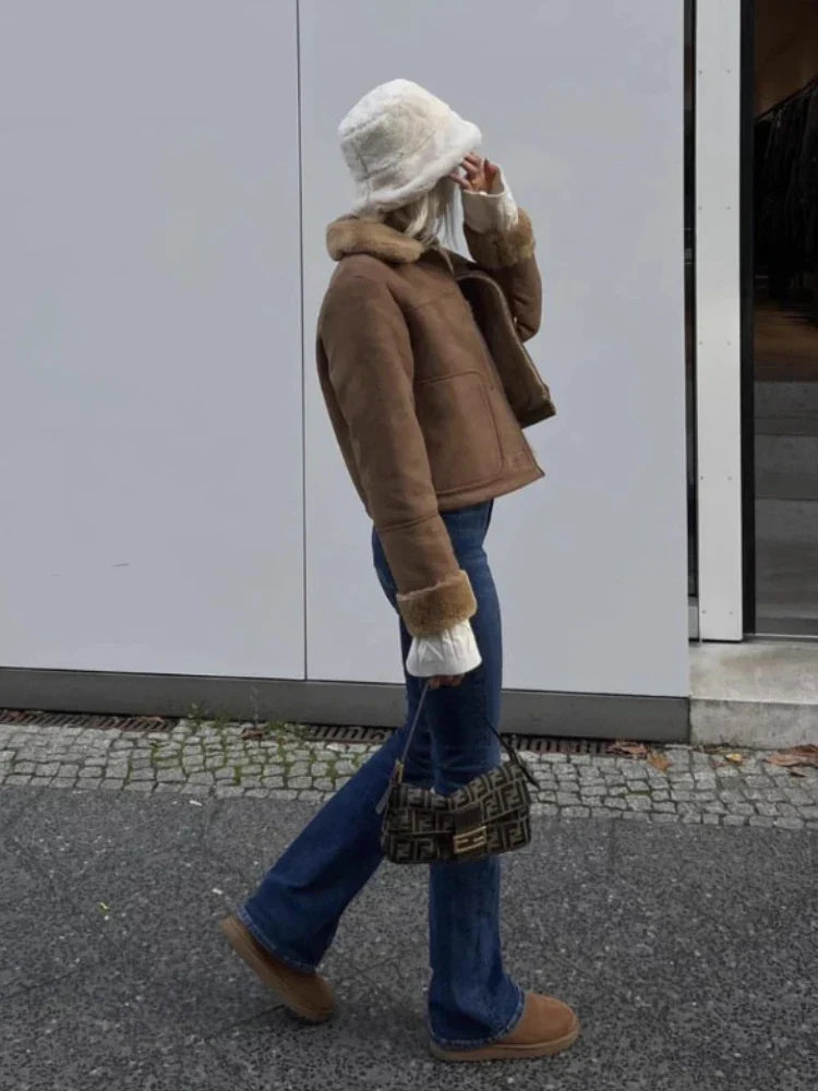 Dominique | Women's coat jacket with lapels for autumn and winter