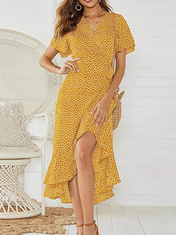 Claire® | Women'S Long Summer Floral Chiffon Dress