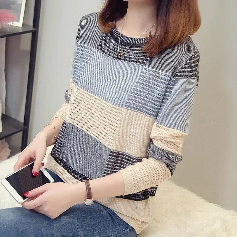 Francisca | Striped, loose knit sweater