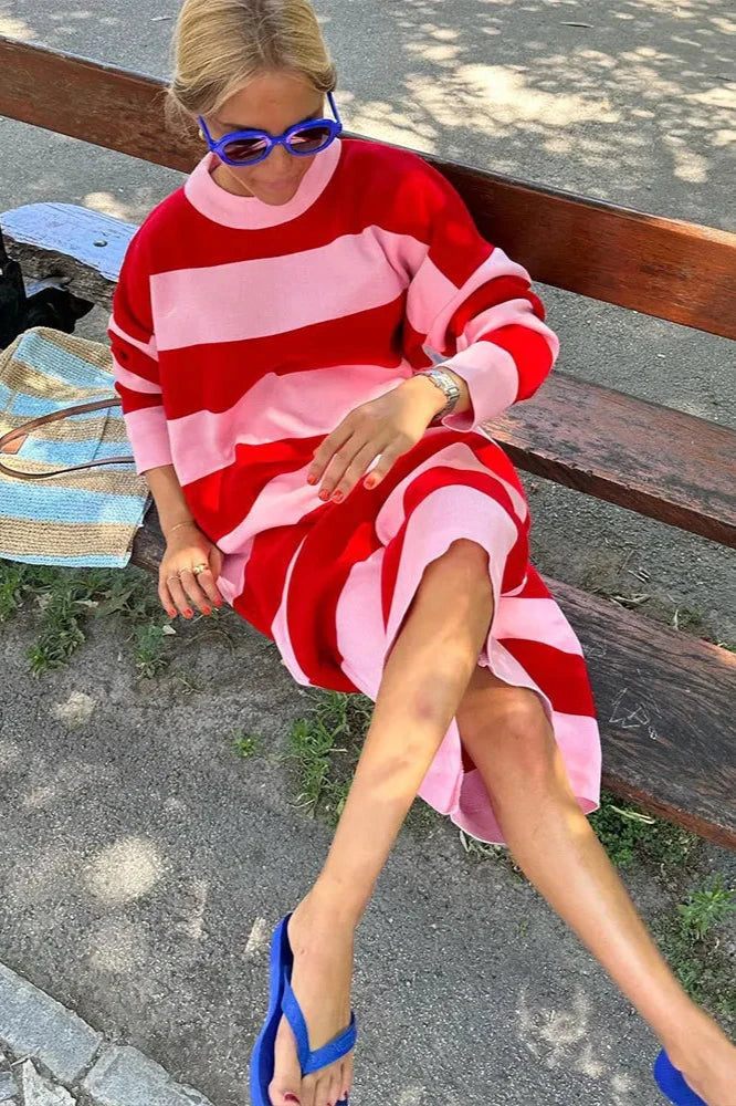 Julieta® | Casual Striped Midi Dress