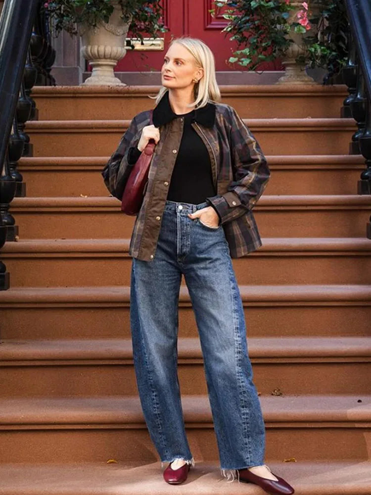 Trinidad | Modern women's jacket with checked patchwork