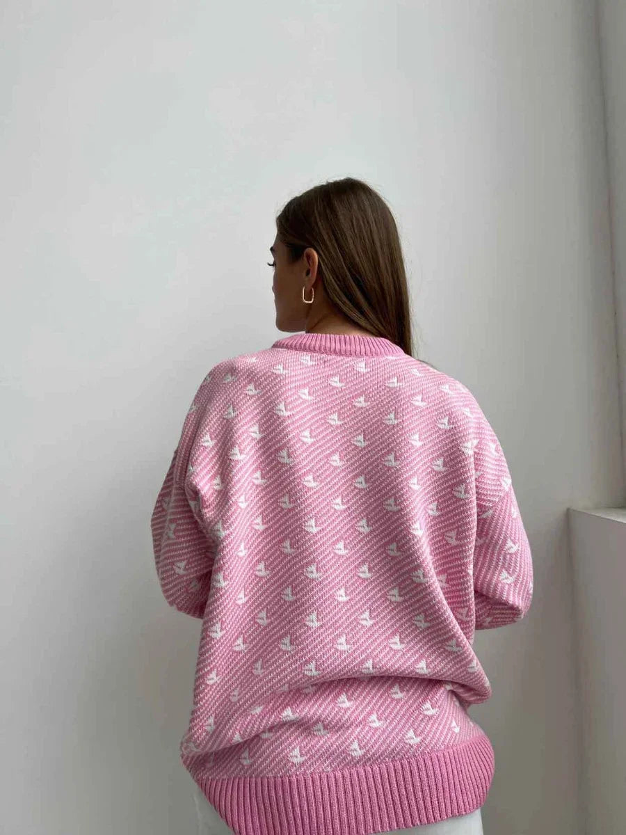 Selena | Women's knitted sweater with an elegant print