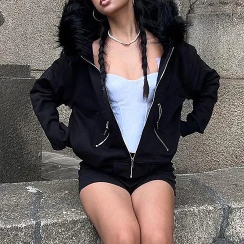 Elisa | Women's sweatshirt with collar and zip