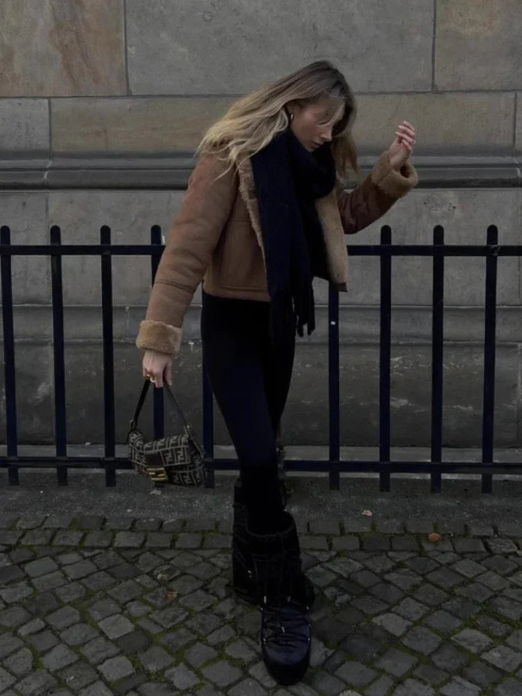 Dominique | Women's coat jacket with lapels for autumn and winter