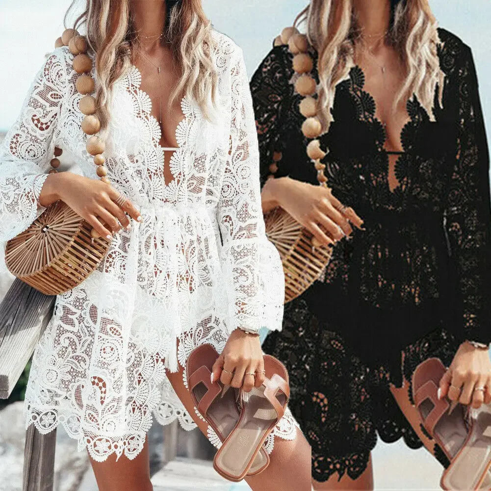 Phoebe® | Elegant Beach Dress With Lace Details