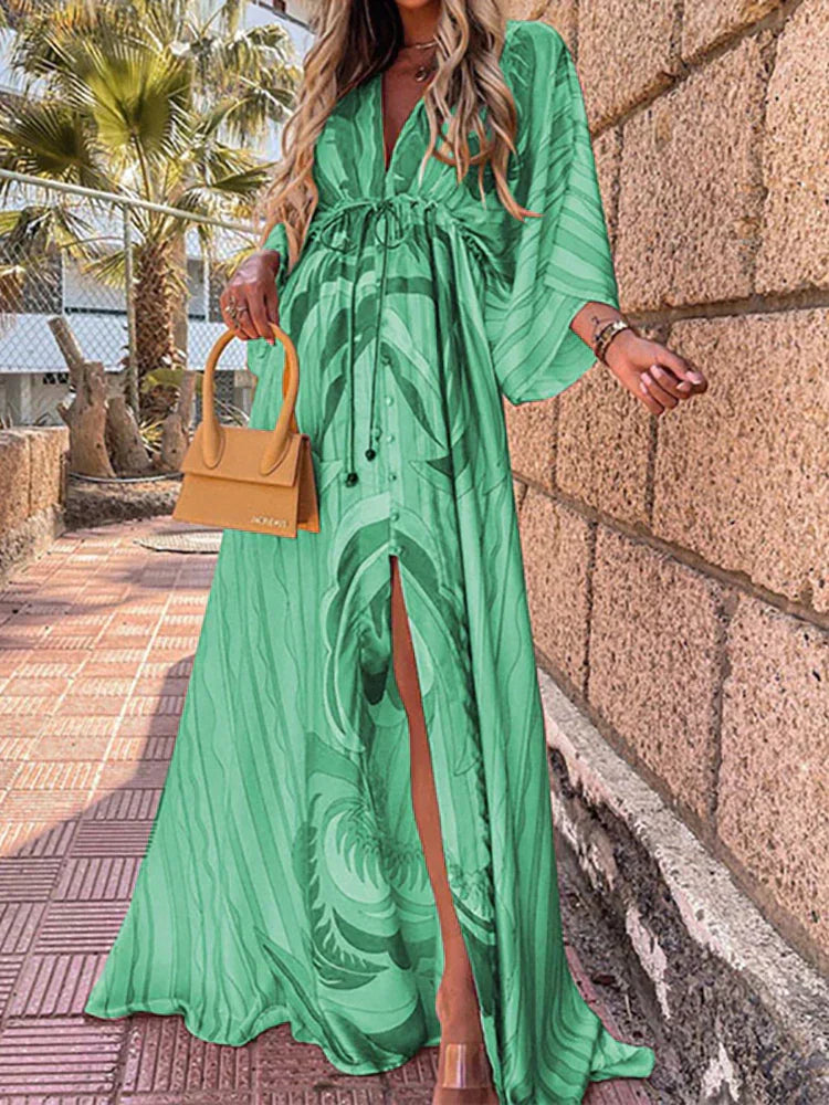 Enrica® | Elegant Printed Beach Dress