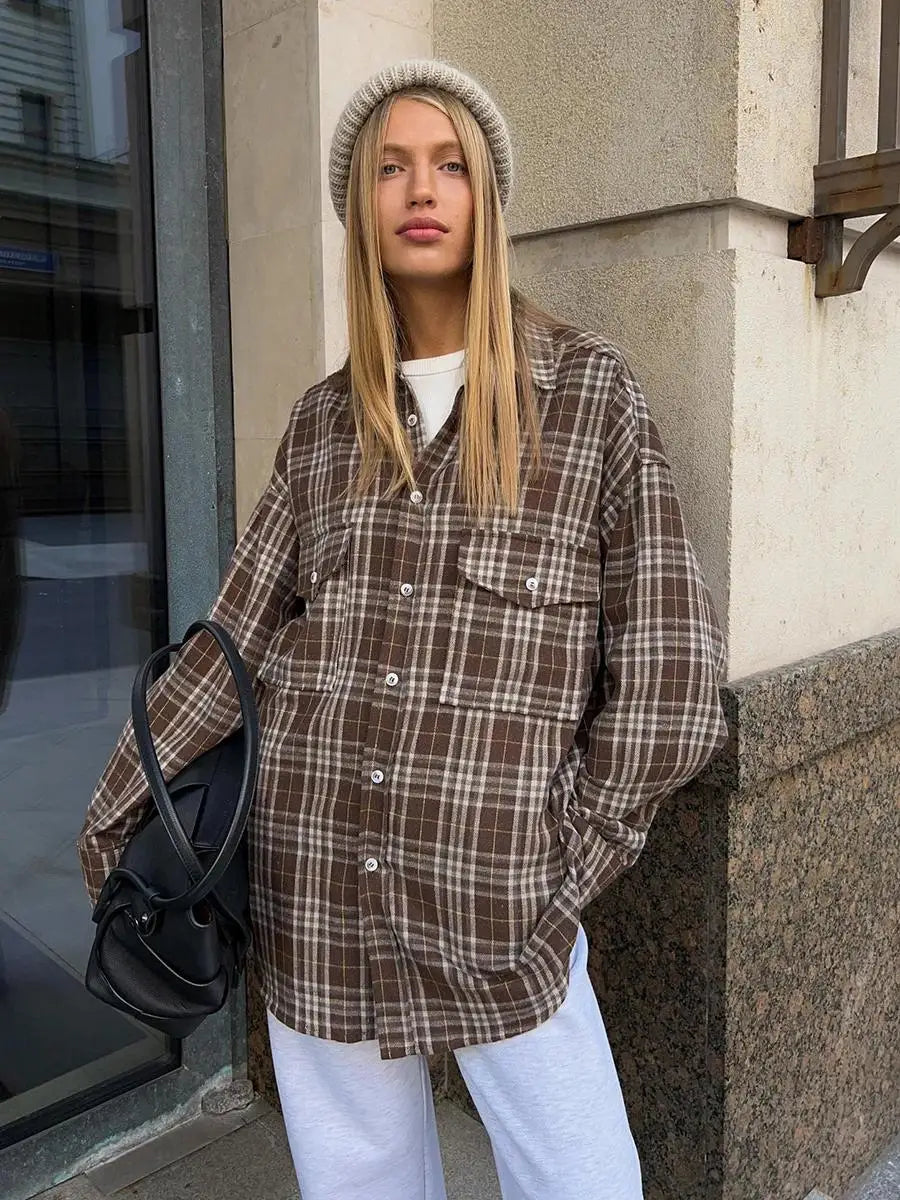 Inés | Vintage loose checked blouse