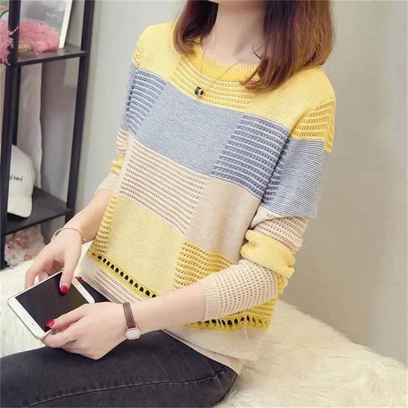 Francisca | Striped, loose knit sweater
