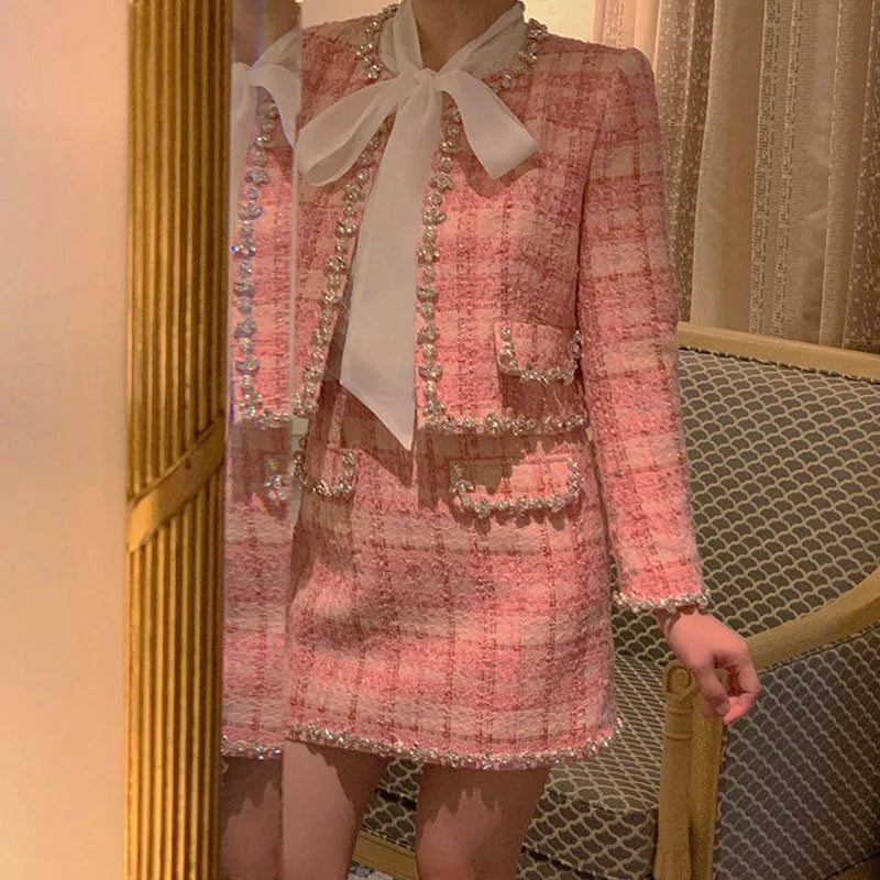 Jessica | Suit with tartan bow