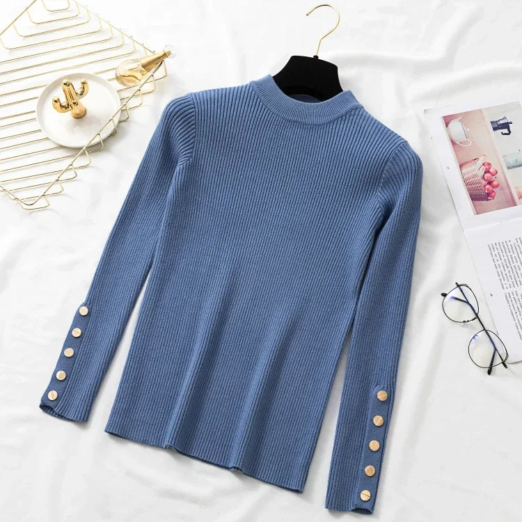 Regine | Chunky knit sweater with buttons for women
